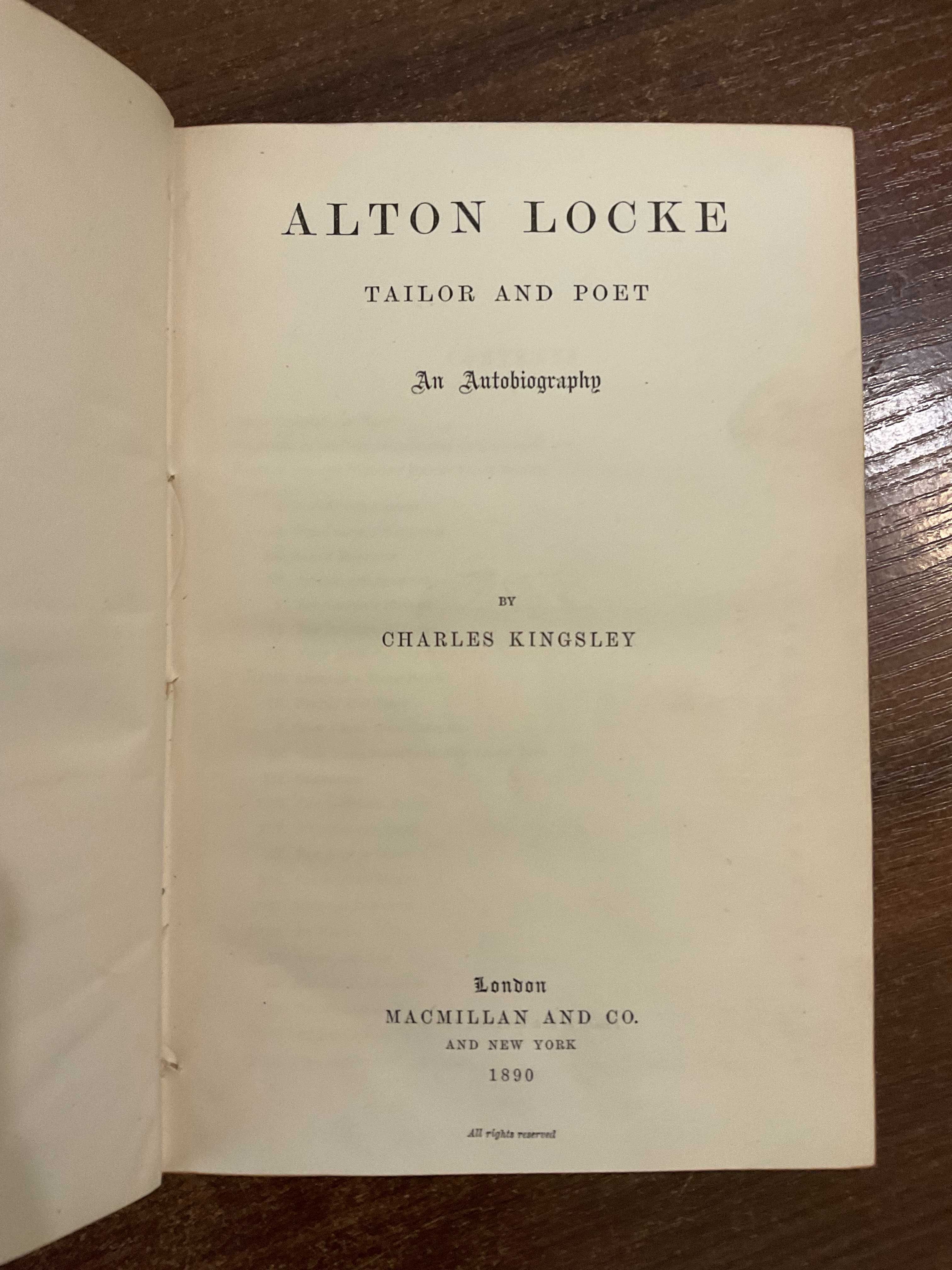 Лондон 1890 Alton Locke Ч. Кінгслі
