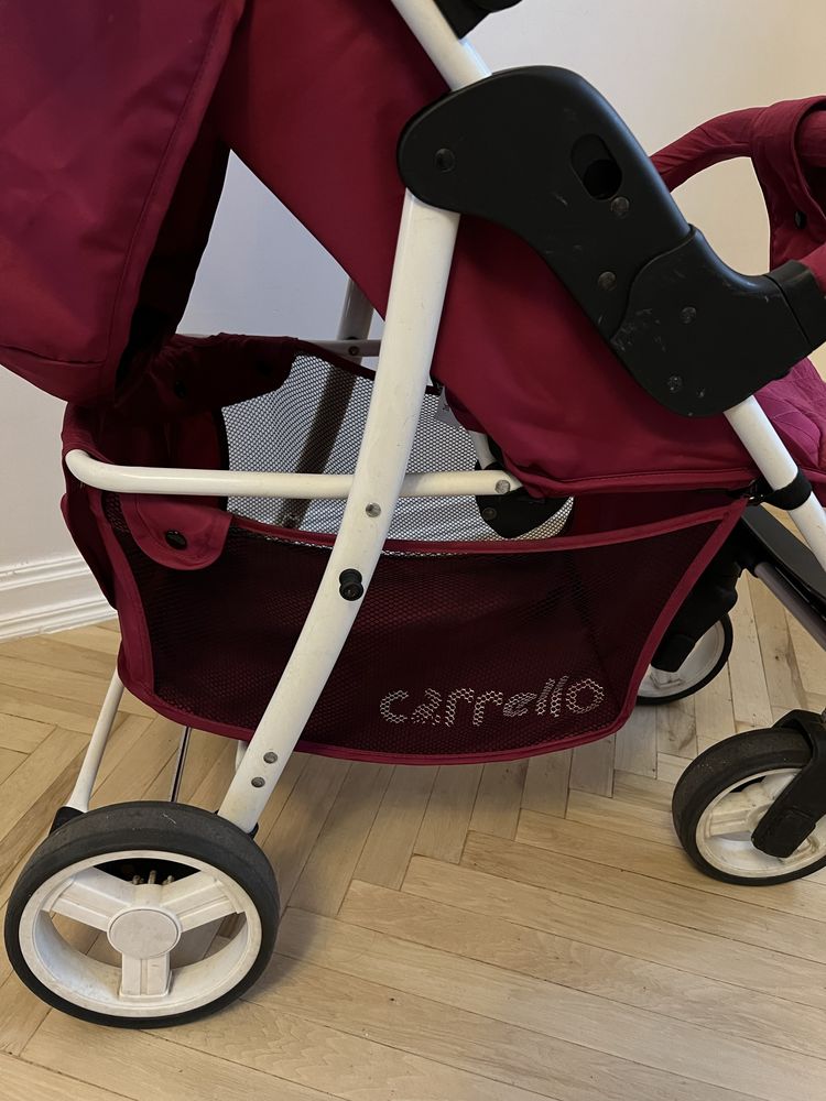 Дитяча прогулянкова коляска візок Carrello Quattro колір фуксія