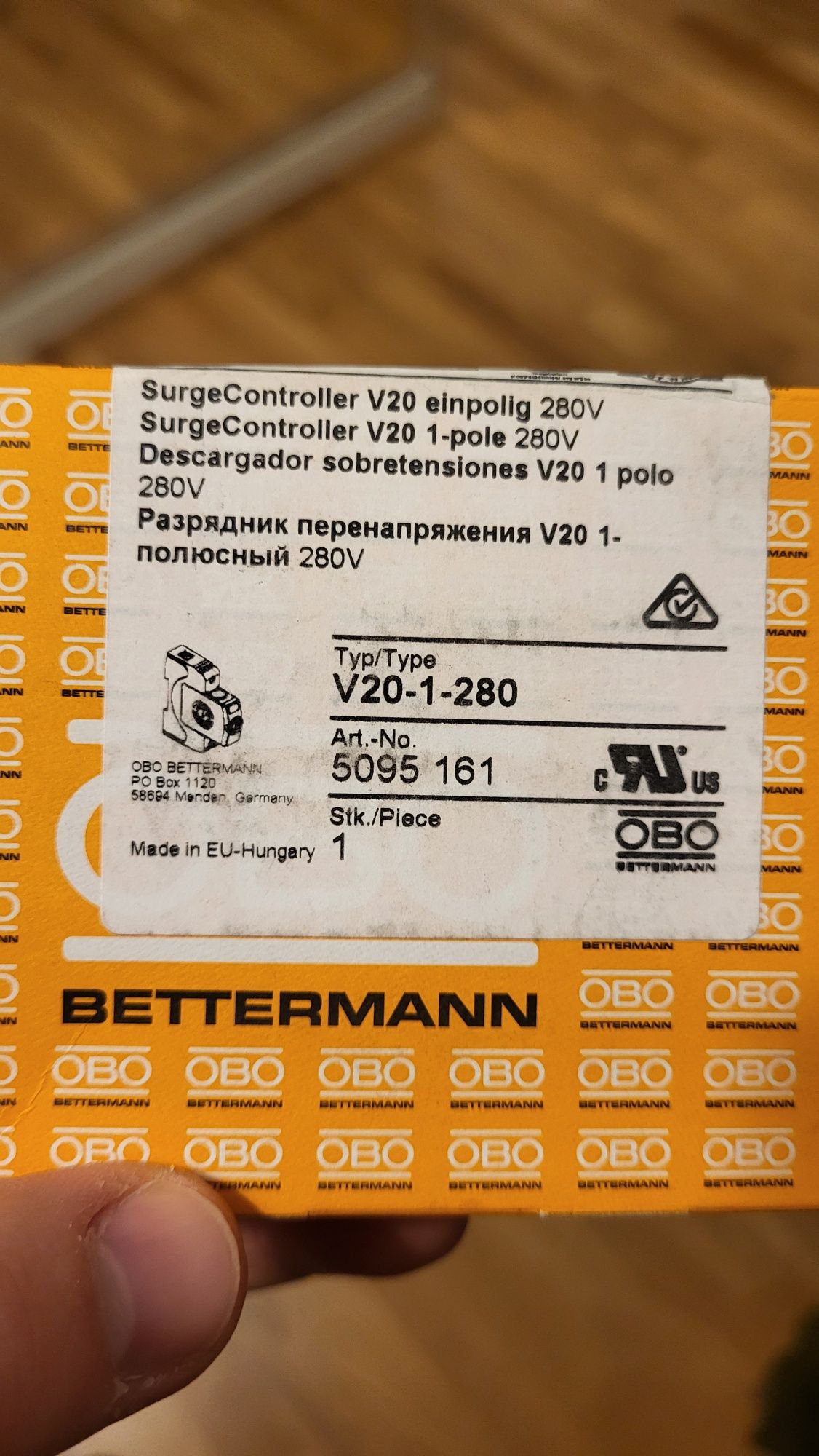 Ogranicznik przepięć Obo bettermann V20-1-280 T2 TII 230V