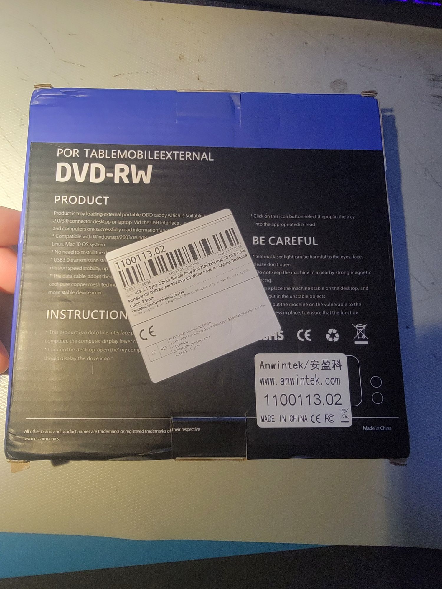 Leitor/Gravador de Dvd Externo