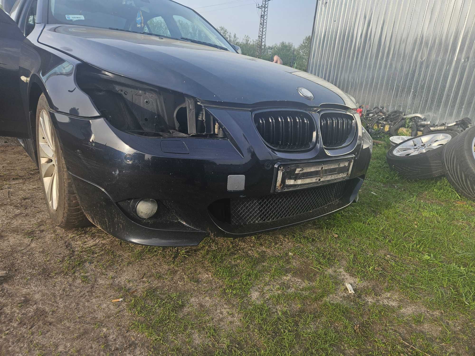 Zderzak przod m-pakiet bmw e60 e61 carbonschwarz kompletny w kolor!