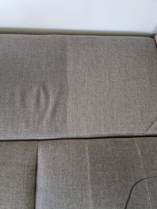 Narożnik rozkładany jasny BEZOWY-SZARY wygodny w bardzo dobrym STANIE