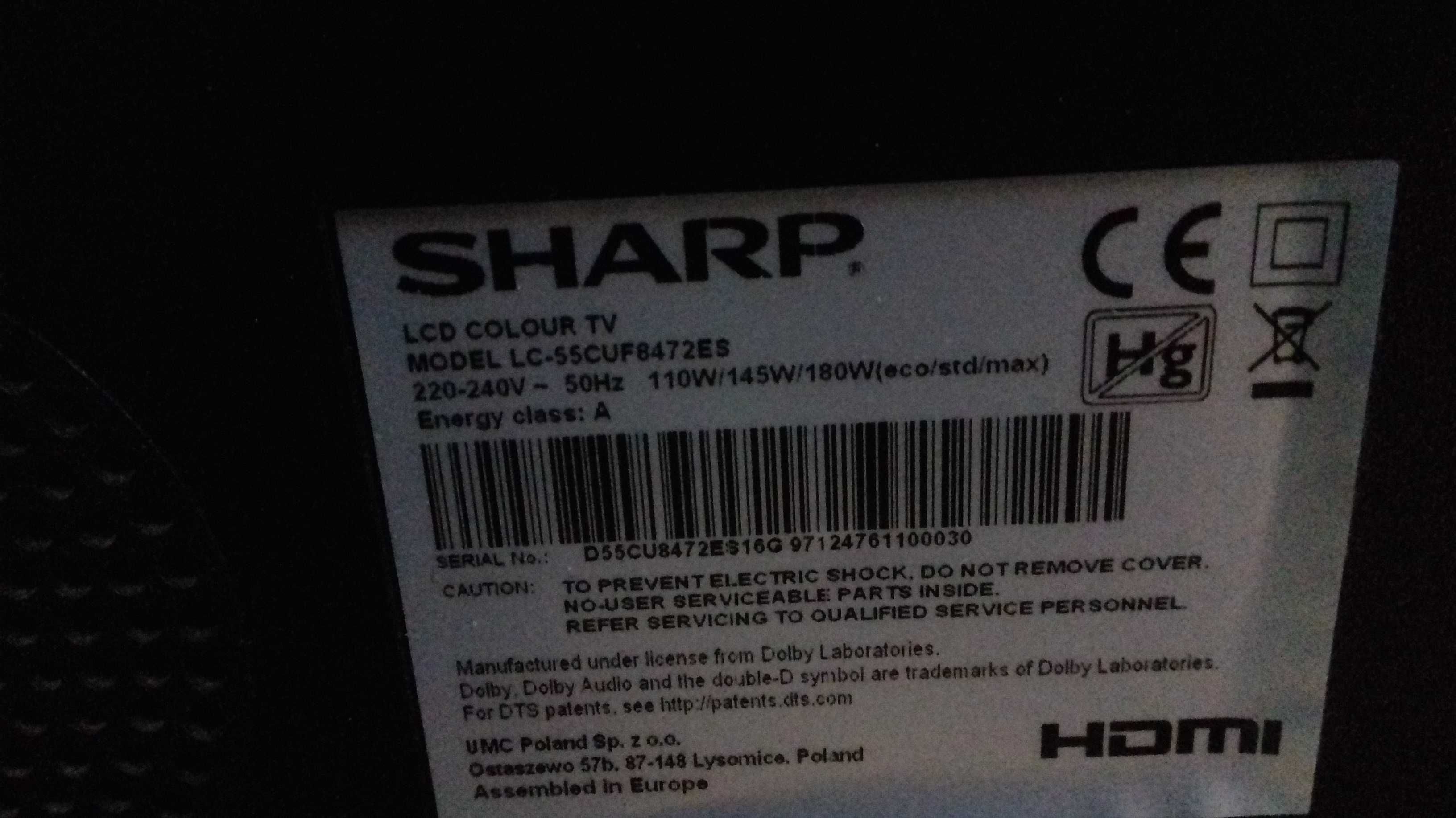 Telewizor Sharp 55" z WiFi
