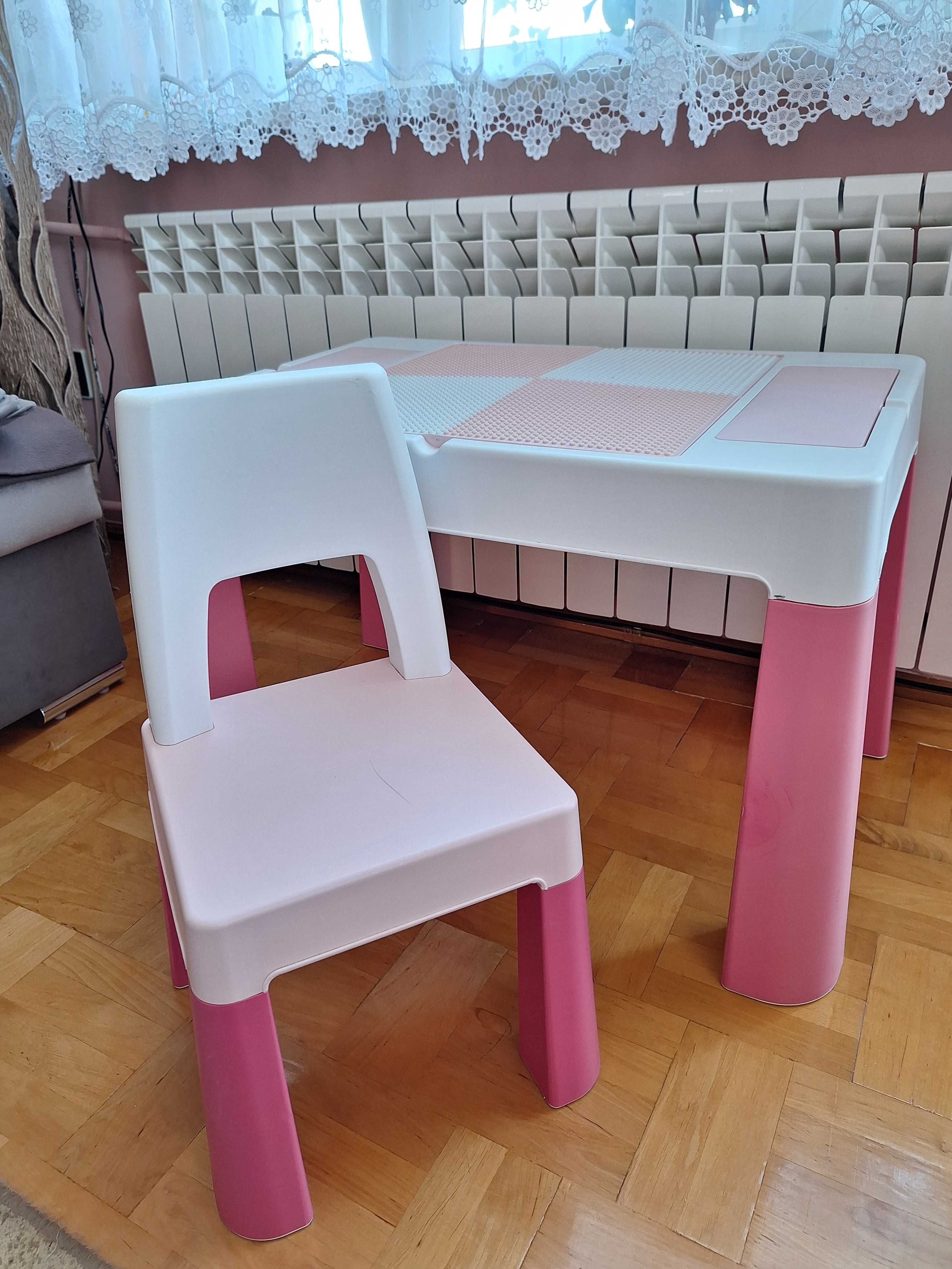 Stolik + krzesełko dla dziecka Lego różowy