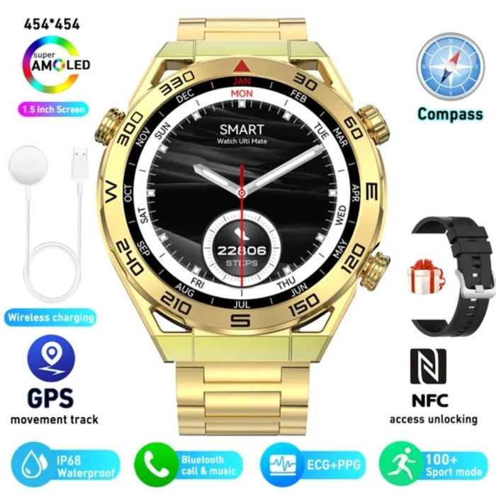 Премиальные смарт часы. AMOLED 454х454.