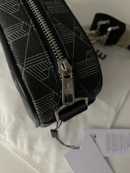 Сумка Lacoste Monogram / сумка чоловіча чорна / сумка Лакосте