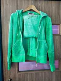 Juicy Couture Komplet dresowy zestaw dresy bluza Welurowy Dres Miętowy