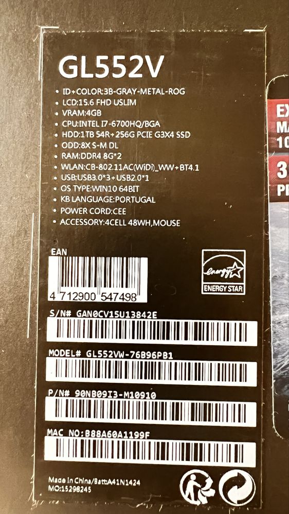 Notebook asus gaming
