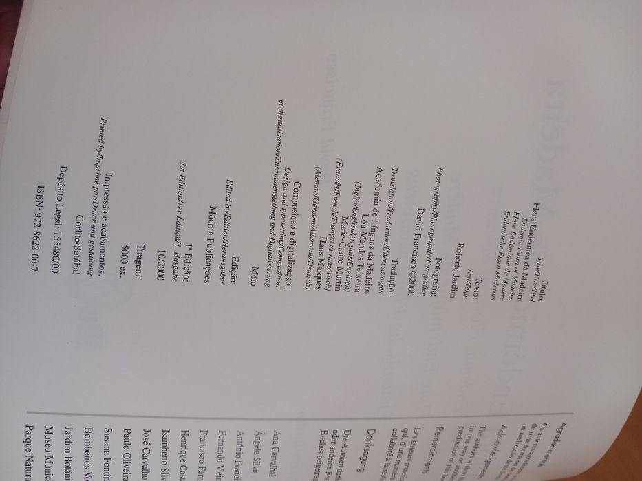 Flora Endémica da Madeira de Roberto Jardim e David Francisco