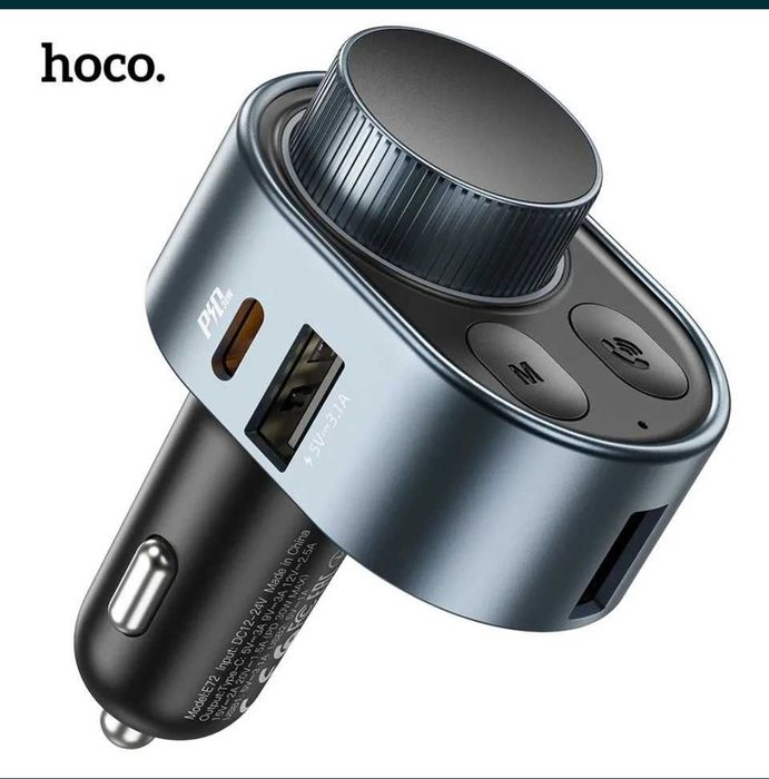 Hoco. FM Аудио Трансмиттер, Модулятор - Bluetooth 5.0, PD 20W, 30W, QC