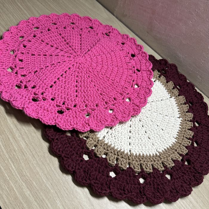 Sousplat de Crochet Modelo Coração