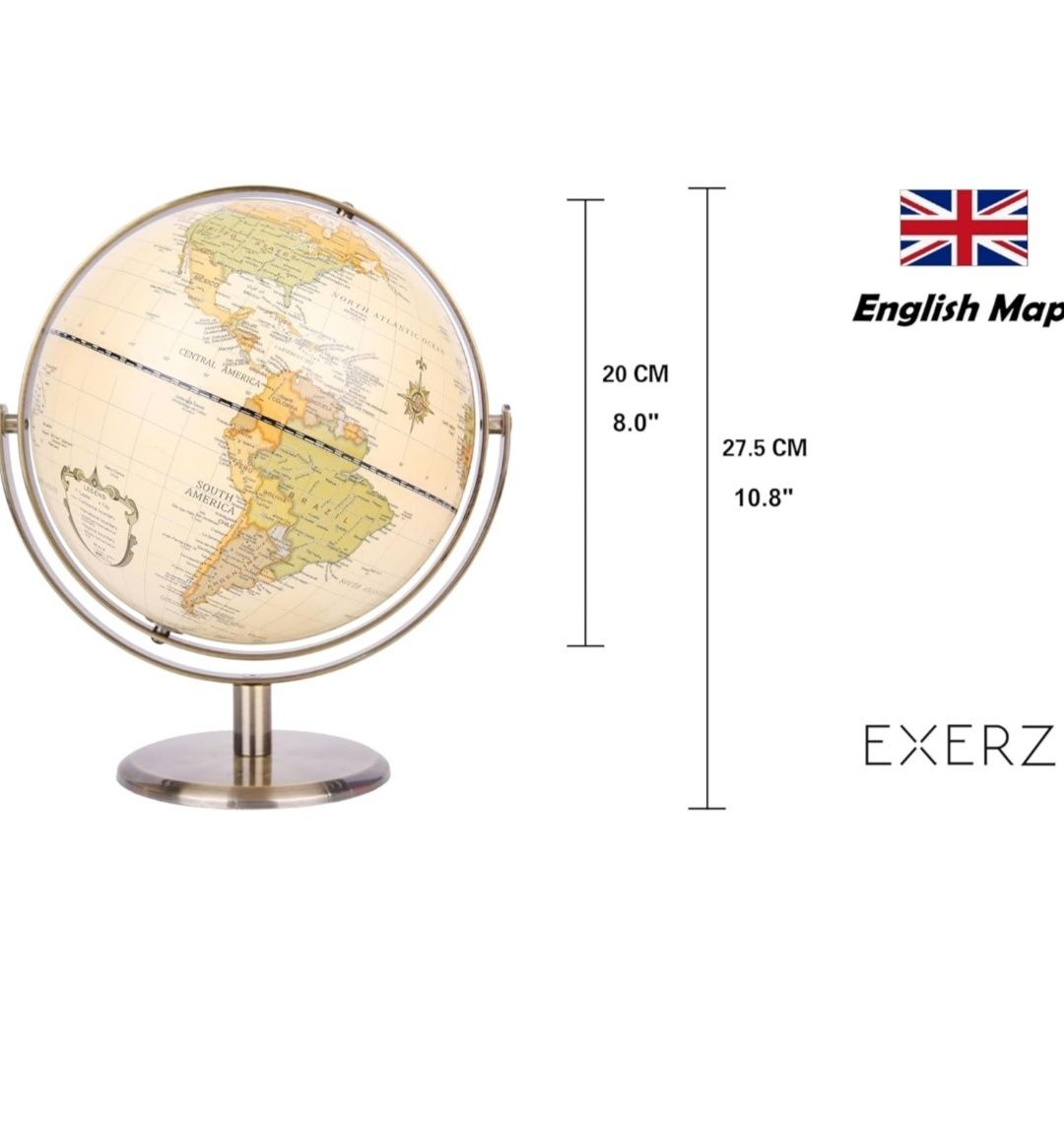 EXERZ Globus świata 20 cm antyczny globus