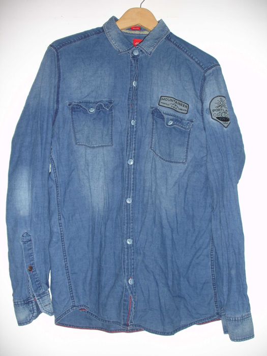 Koszula męska s.oliver regular L 40 długi rękaw cowboy strażnik Texasu