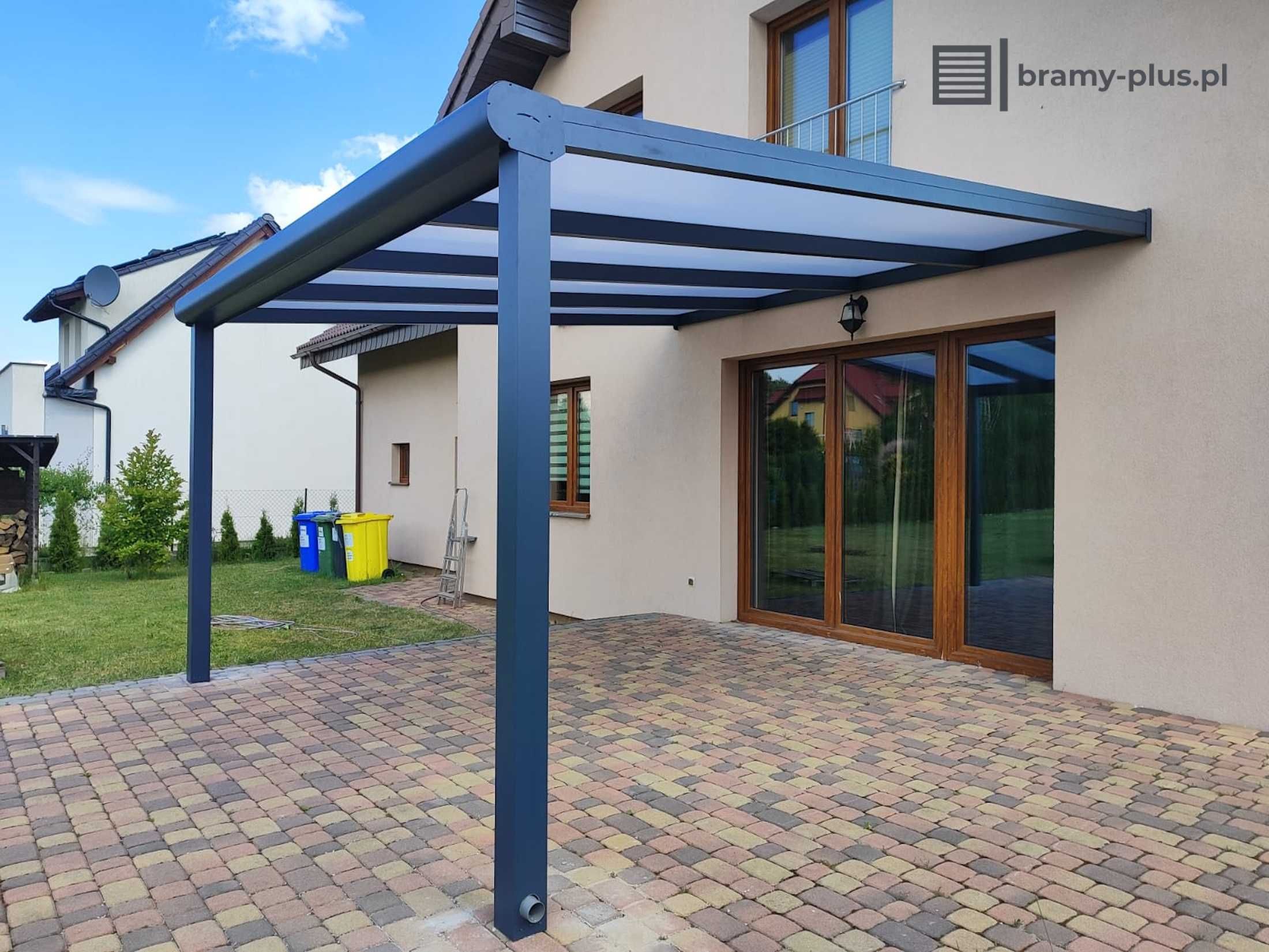 Zadaszenie aluminiowe z montażem, pokrycie poliwęglan, pergola, lemele