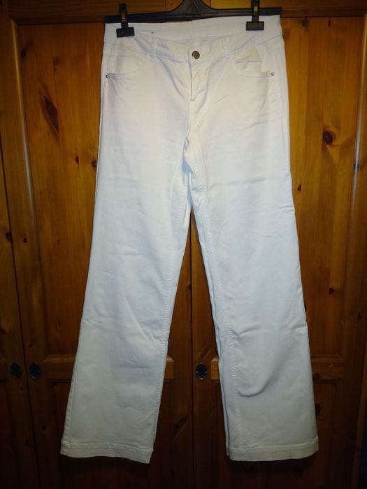 białe jeansy flared Promod rozmiar 40