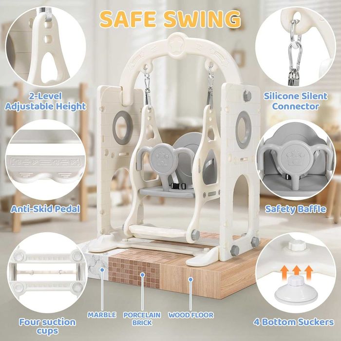 Nowa zjeżdżalnia / plac zabaw / huśtawka / 5w1 / dla dzieci / W60!