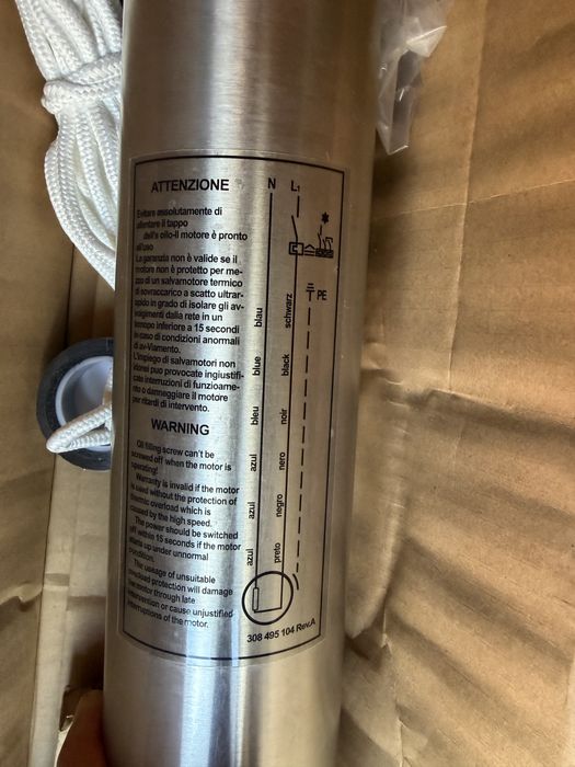 Bomba de Agua Submersivel Furo / Poço 2HP 1500w