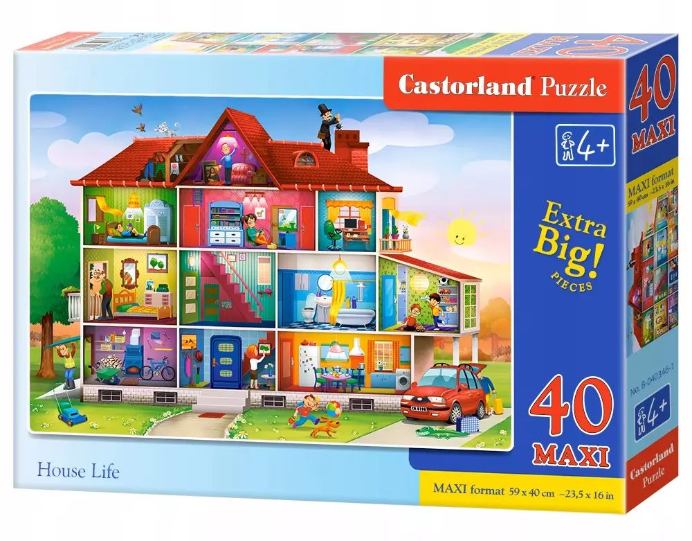 Puzzle maxi 40 elementów. House Life. Castorland. Nowy Produkt