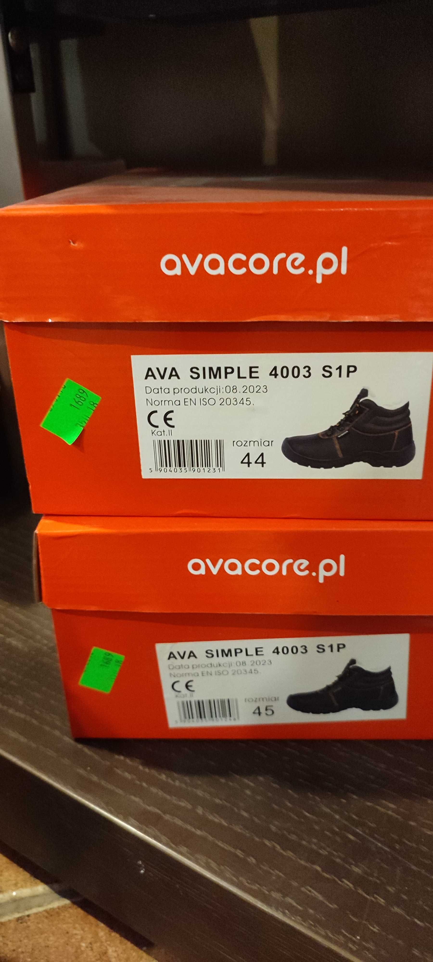 Buty robocze AVACORE AVA SIMPLE 4003 S1P – rozmiary 43, 44, 45 – nowe