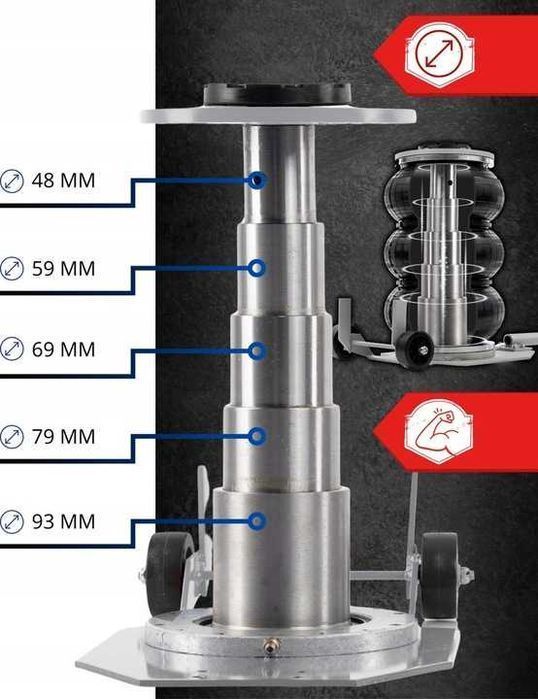 NOWY Podnośnik Pneumatyczny Bałwanek 3,5T Samochodowy Do Auta FAKTURA