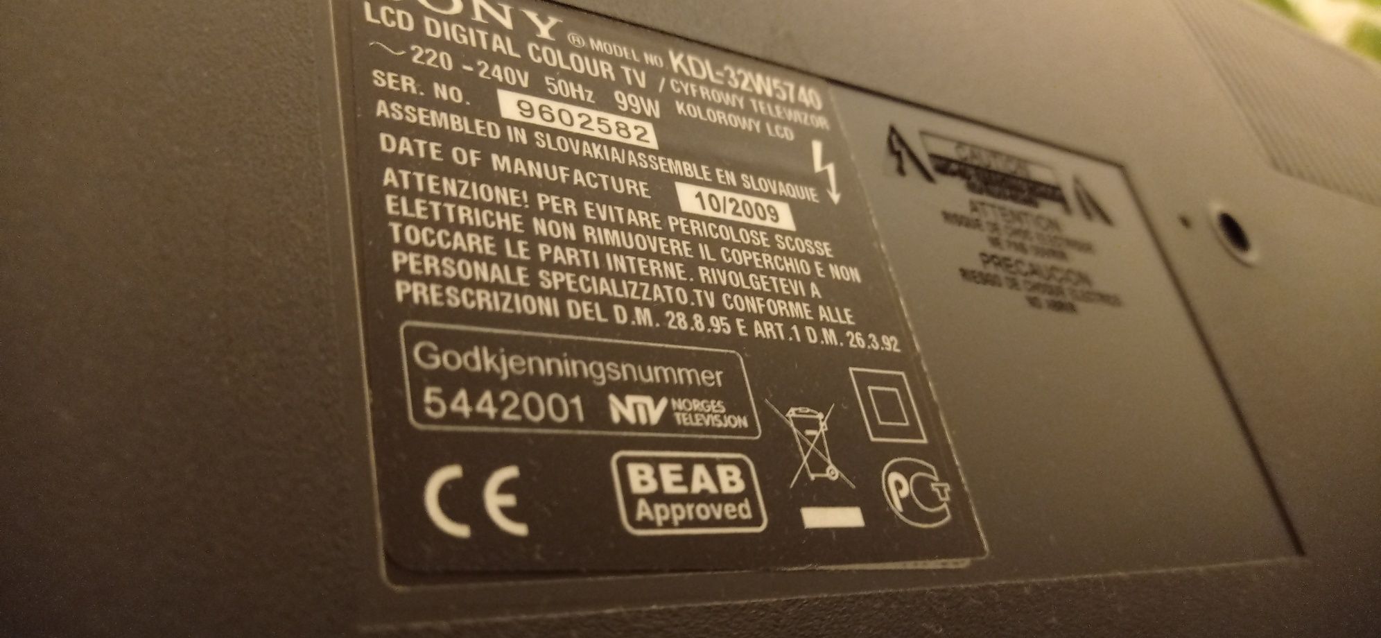TV Sony KDL 32W5740
