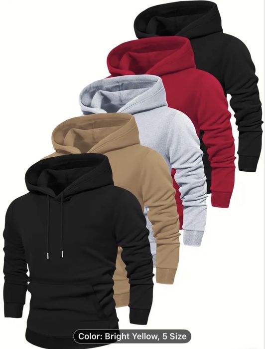 Pack com 5 hoodies de manga comprida para homem.
