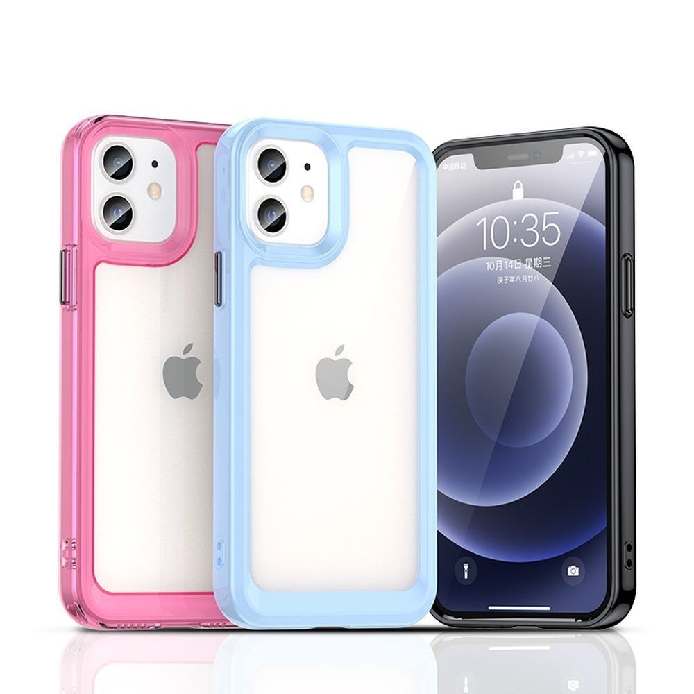 Etui Braders Sztywny Pokrowiec Z Żelową Ramką Do Iphone 12 Niebieski