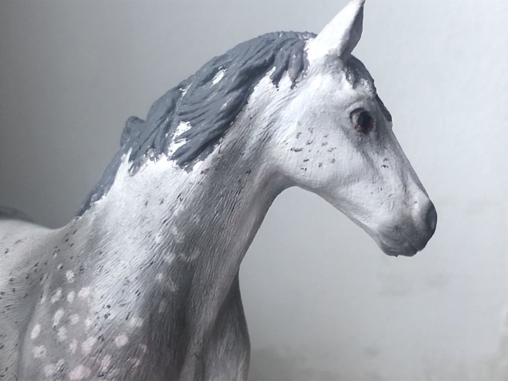 koń schleich custom siwy
