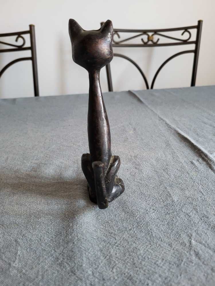 Gato Escultura em Metal