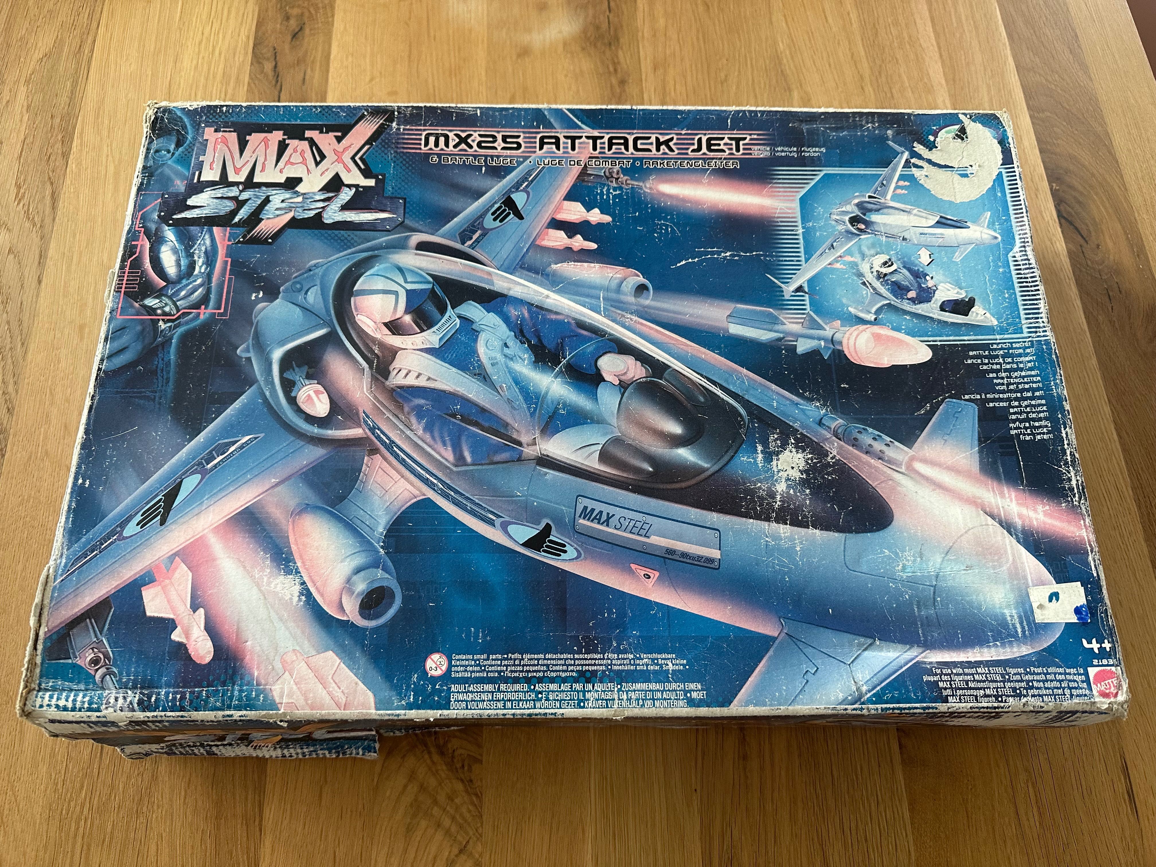 MAX STEEL MX-25 Attack Jet Duży nowy unikat 1999