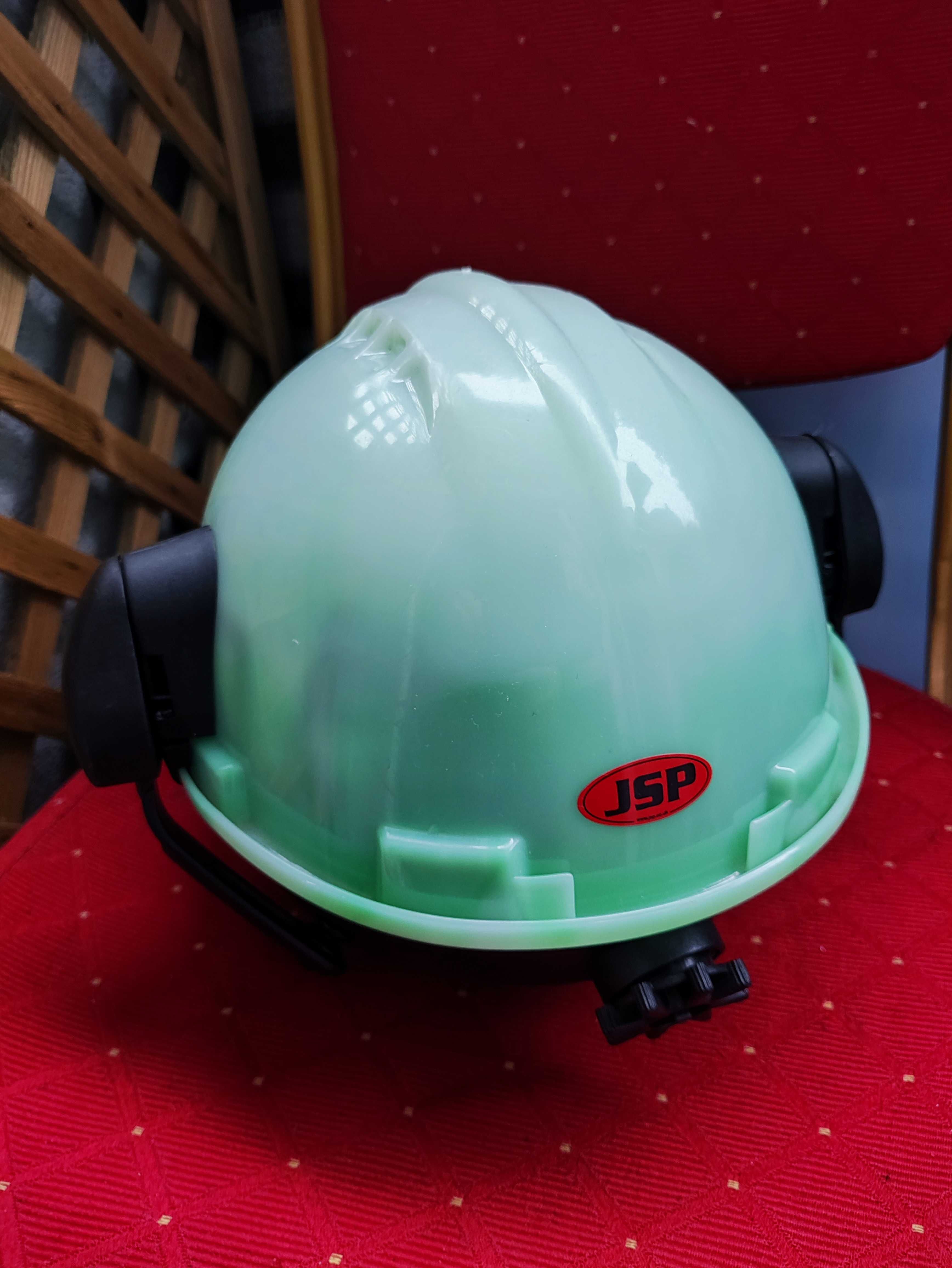 Kask Budowlany Ochronny Nauszniki Słuchawki Okulary ochronne pilarz