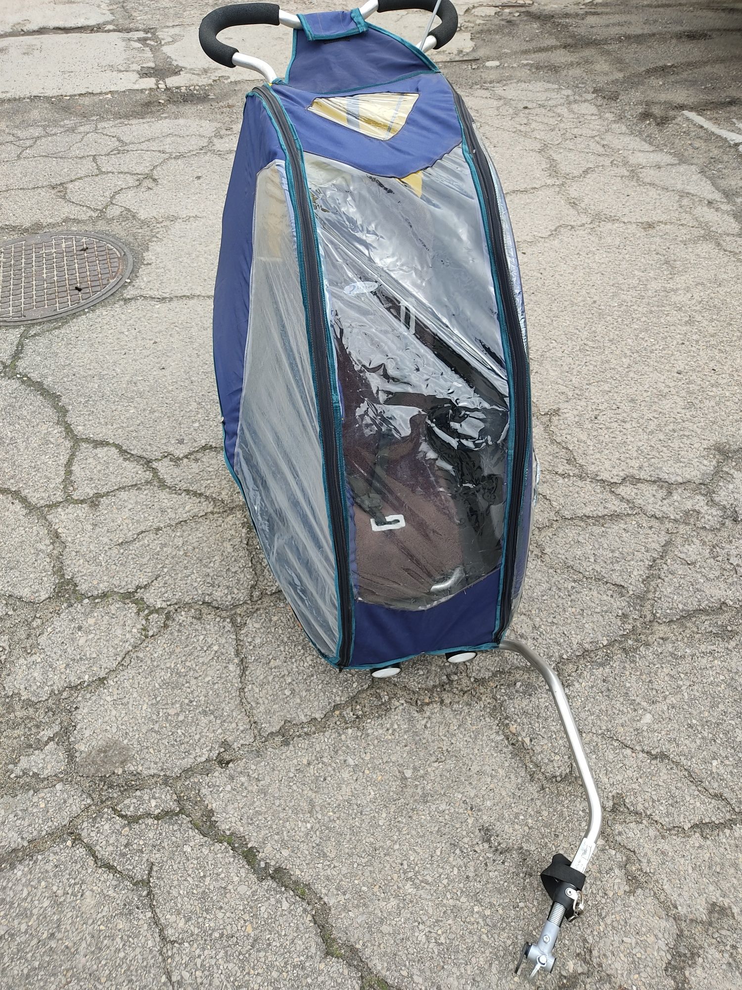 Wózek przyczepka riksza rowerów Leggero 1 dziecko plastikowy spód