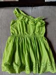 Sukienka limonkowa Benetton, 4-7 lat
