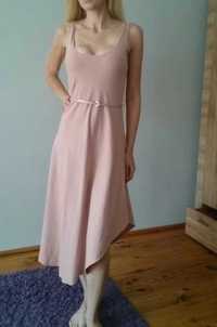 Sukienka midi różowa 38