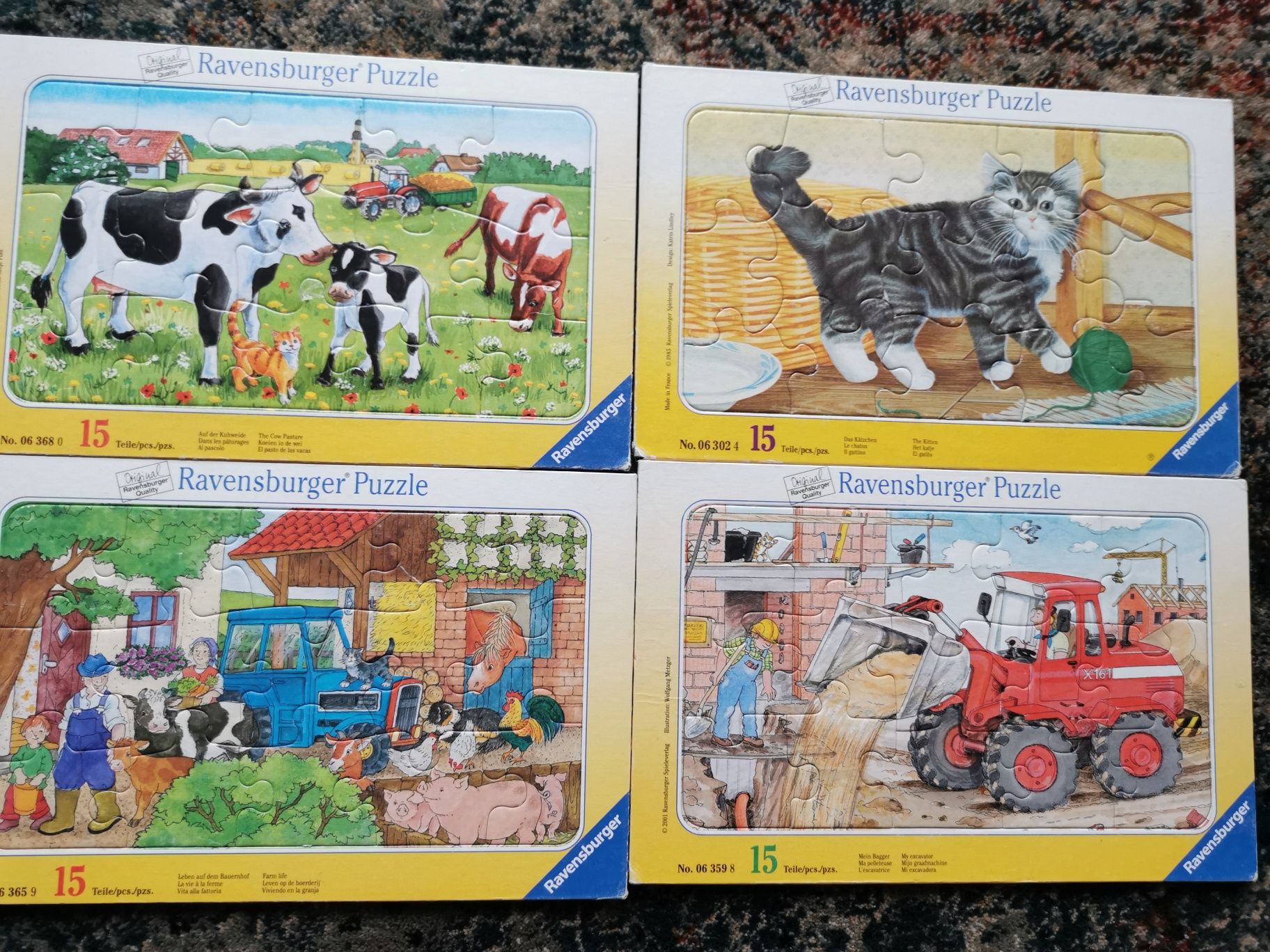 Ukladanki puzzle ravensburger  zwierzęta 15 elementów trefl Kubuś kot