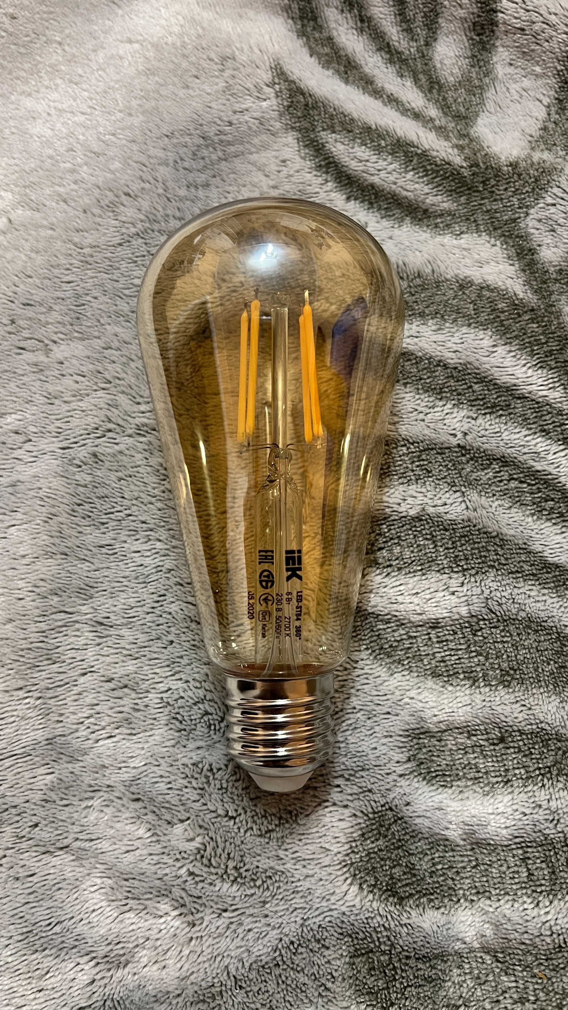 Лампа світлодіодна 6 вт / iek fil gold st64 e27