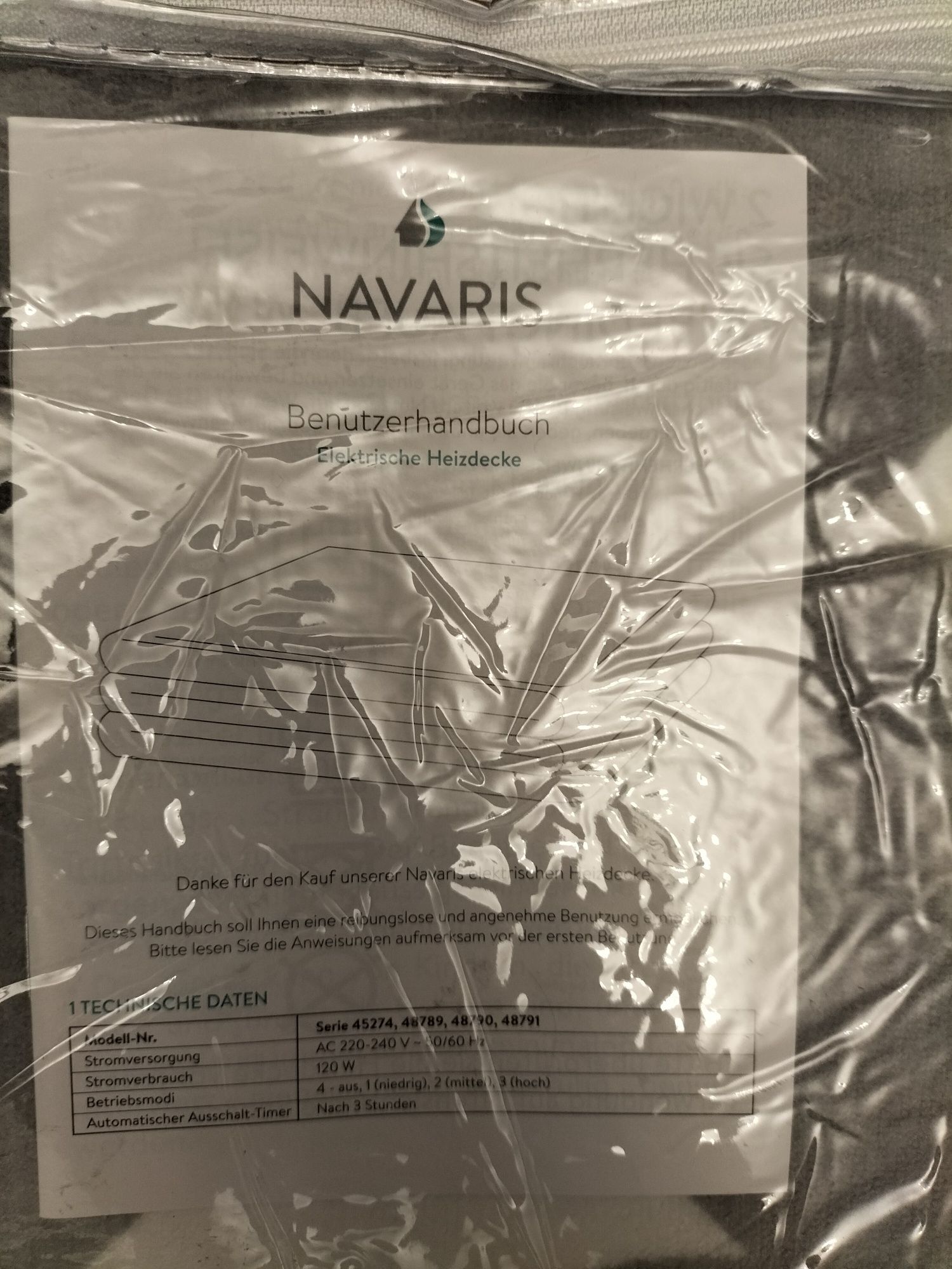 Navaris Electric Blanket - Podgrzewany koc o podwójnym rozmiarze