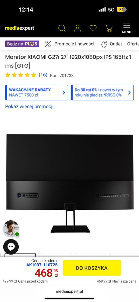 Monitor 165hz xiaomi 27cali