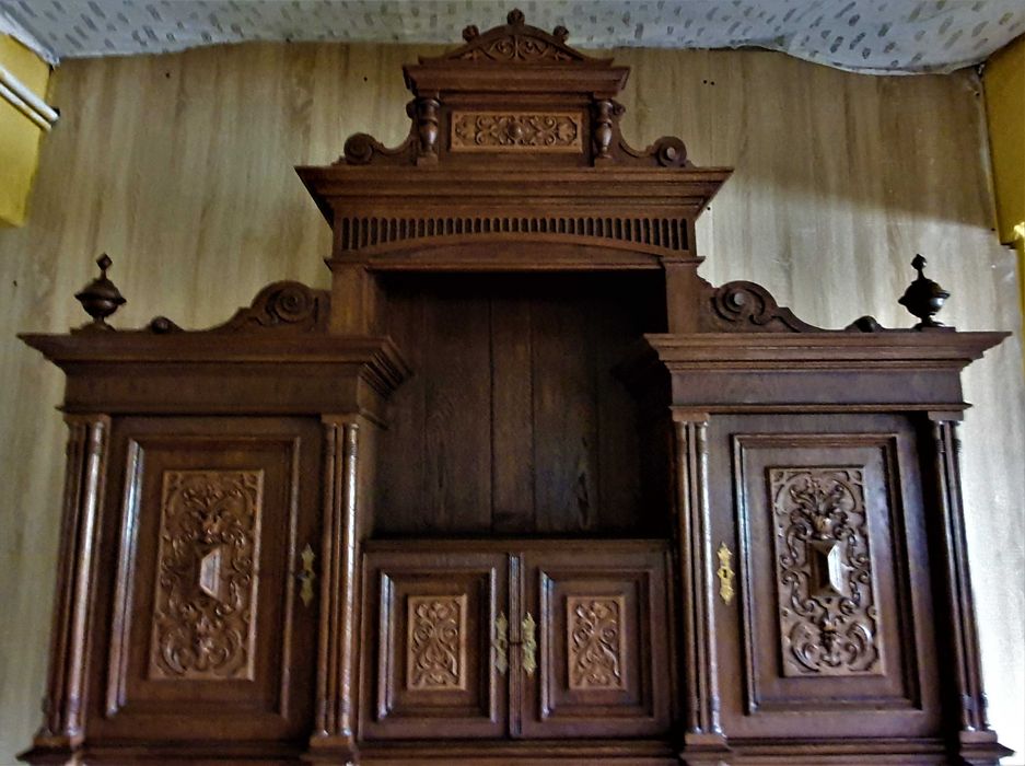 Kredens eklektyczny duży dębowy