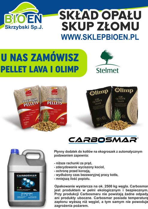 Pelet Pellet Stelmet Lawa Lava certyfikowany Szprotawa Sucha dolna