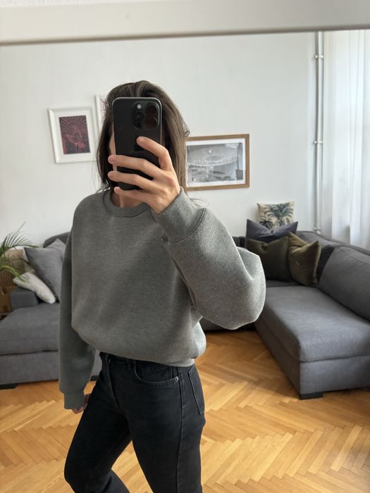 ZARA bluza, crewneck, szara, roz. L