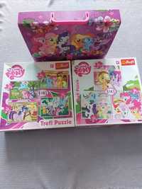 2x zestawy puzzli My Little Pony + teczka na rysunki
