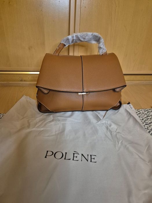Mala Polene modelo Mokki nova com etiqueta camel