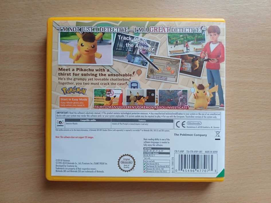 Detective Pikachu Nintendo 3DS 2DS -STAN IDEALNY-