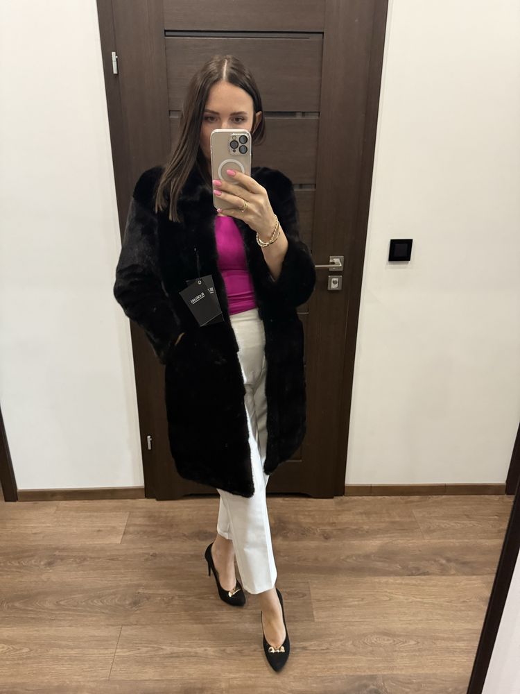 Futro naturalne z norek, nowe, rozm. XS S