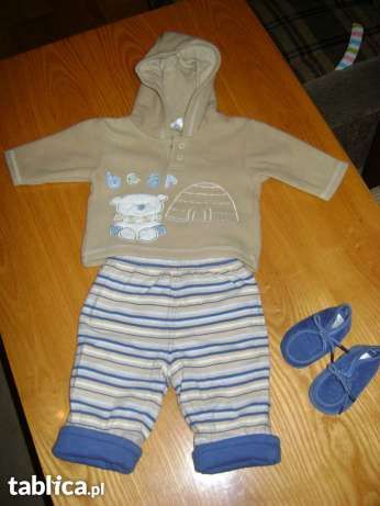 Komplet bluza,spodnie,buciki 0-3m,56-62cm śliczny, wiosna, zima jesień