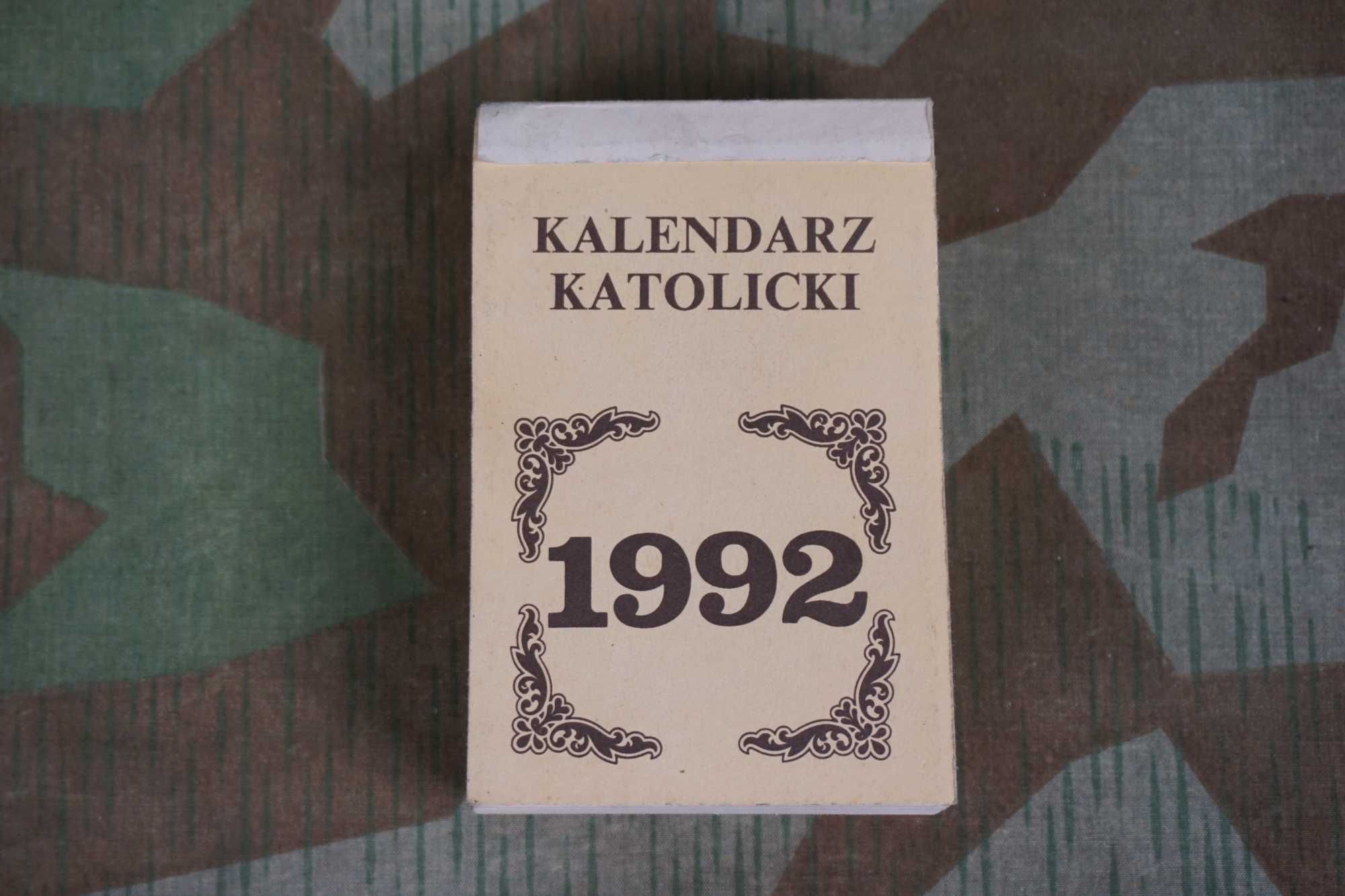 Kalendarz zdzierak zdzierany  listkowy 1992