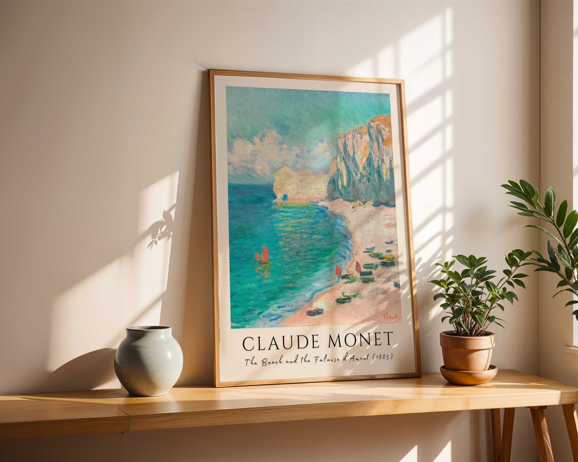 Plakat Claude Monet ,,The Beach and the Falaise d'Amont"