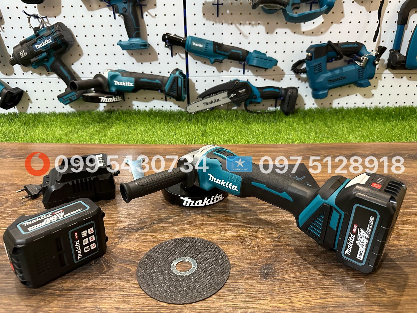 Набір3в1 Makita Шуруповерт DHP485BL Болгарка DGA504 Гайковерт DTW850Bl