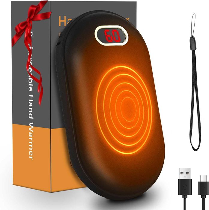 Ogrzewacz do rąk USB 10000mAh – Powerbank, 3 tryby, 40–60°C